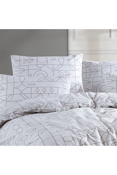 Story home Textile Set lenjerie de pat Story Home 100% bumbac Ranforce 144TC husă pilotă 4 buc 200x220 cm Kane