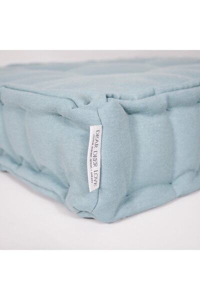 Dear Deer Love Teal Biscuit Cushion - French Mattress Linen