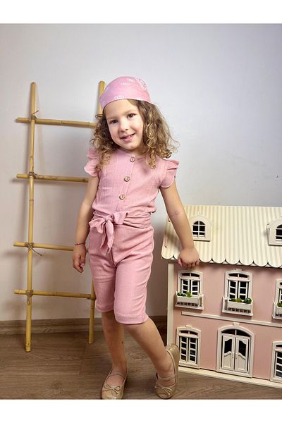 ALPİDS Girl's Buttoned Jumpsuit
