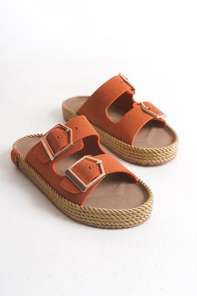 Solo Bag Daily Stylish Double Buckle Orthopedic Comfortable Straw Ergonomic Non-Slip Sole Slippers