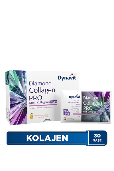 Dynavit Diamond Multi Collagen 30 Sachets - Hydrolyzed Peptide Type 1-2-3 Collagen, Resveratrol