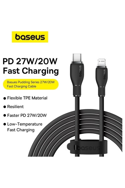 Baseus Pudding Serisi Iphone 14 13 12 11 X 7 8 Serileriyle Uyumlu 20w Hızlı Şarj Ve Data Aktarım Kab