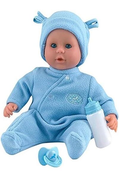 Dollsworld دمية طفل من عالم الدمى، كنز صغير، مقاس 15 بوصة، مع عيون نائمة وزجاجة ودمية - للأعمار من 18 شهرًا فأكثر