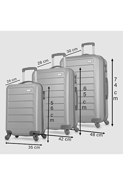 My Valice Ruby Abs Kabin Orta Ve Büyük Boy Mavi 3'lü Valiz Seti