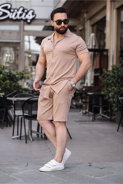 MFZ Giyim Ανδρικό σετ από ύφασμα Slim Fit Ottoman Bottom-Top