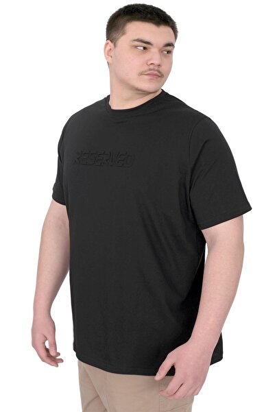 ModeXL Mode XL Large Size Men's T-Shirt Crew Neck Reseve U25017 Black