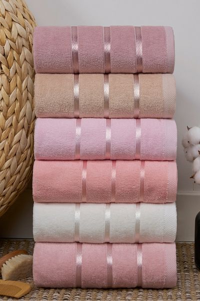 Miss Paris Home Line 6-Piece Hand & Face Towel Set 100% Cotton 50X90 cm