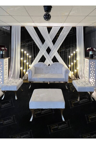 aldagelsin Düğün Nişan Kına 4 Lü Kalp Kına Tahtı Organizasyon Seti