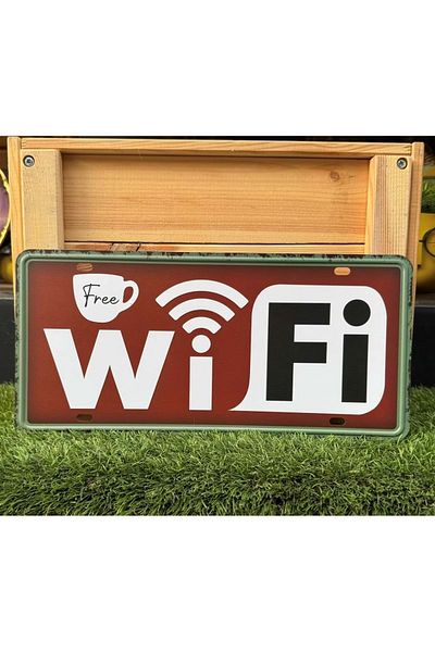 Retro Metal Plaka Wi-Fi / Placă metalică