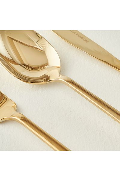 Bella Maison Milano 18 Piece Dessert Fork Spoon Knife Set Gold