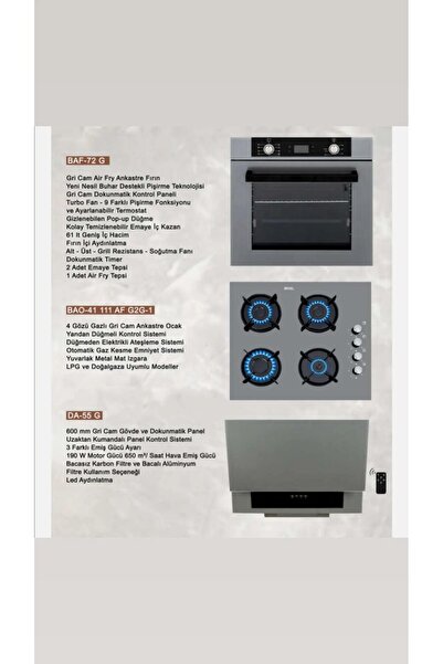 Bexel ANKASTRE SET GRİ[ BAF-72G] [BAO-41 111] [DA-55G]