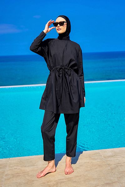 A Andalus Καλυμμένο μαγιό Hijab με κρυφό φερμουάρ A2502-1