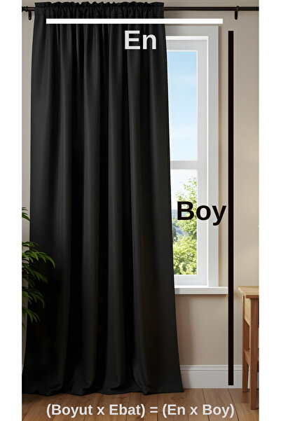 Yuka Blackout Lightproof Background Curtain Anthracite Color Single Wing Plain 100% Blackout Sunshade Plain240 X 260