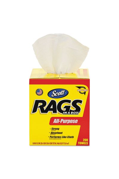 SCOTT 200-Piece Rags in a Box All-Purpose Cleaning Paper Towels 10 x 12inch