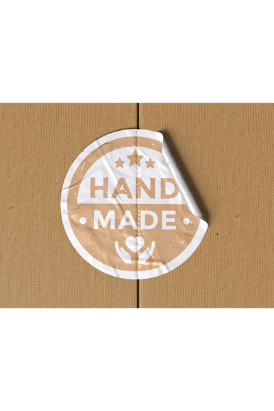 ES GRAFİK REKLAM ملصق شكر مصنوع يدويًا مقاس 4 × 4 سم 50 قطعة