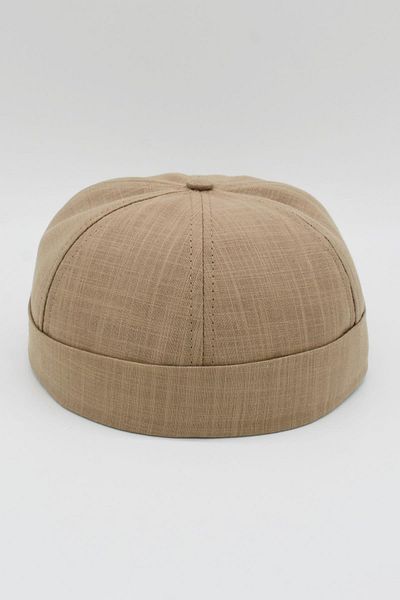 Külah Beige Linen Summer Cap Docker Hat