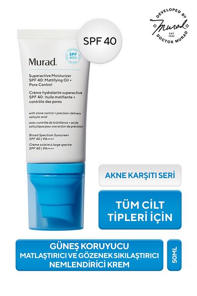 Murad Sunscreen Spf40, Mattifying and Pore Tightening Moisturizer – Superactive Oilpore