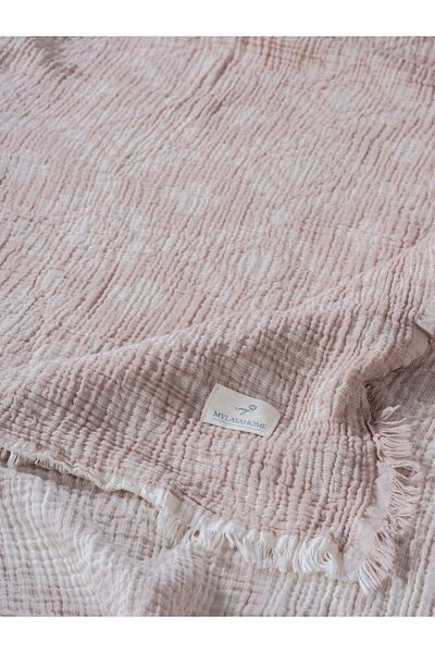 MYLASA HOME Muslin 4 Layer Aztec Patterned (Jacquard) Double Bedspread-Summer Pique 220X240Cm