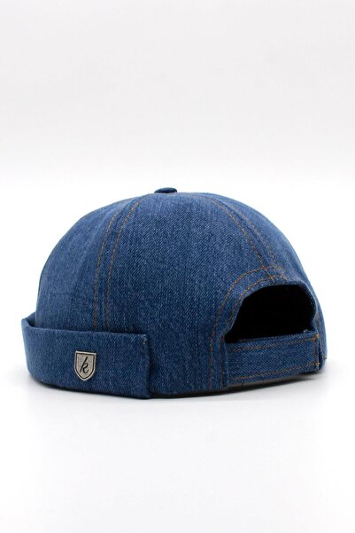 Külah Unisex Denim Docker Cap Sipersiz Kot Şapka