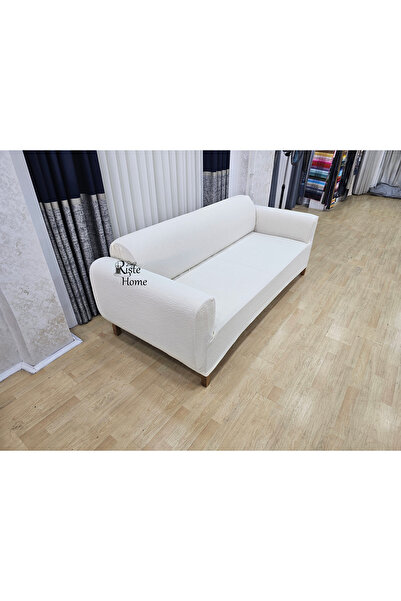 Rişte Home A Kaliteli Jakarlı Yarı Kaplama 3 3 1 1 Çubuk Desen Lastikli Kanepe,koltuk Örtüsü, Kılıfı Takımı