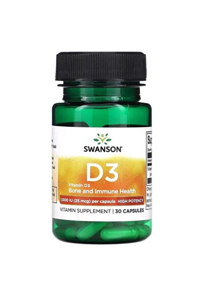 SWANSON Vitamin D3, High Potency, 1,000 Iu (25 Mcg), 30 Capsules