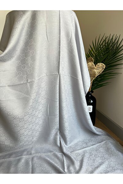 VaVscarfs Vs نمط شال جاكار قطني رمادي فاتح