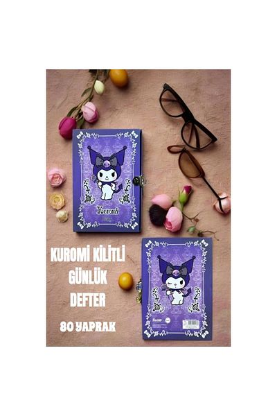 kuromi Locked Notebook 80 Sheets Blue- 14 X 20 cm