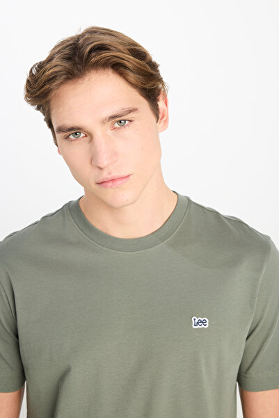 Lee Ml60Ufq801 Khaki Men's Regular Fit Crew Neck T-Shirt