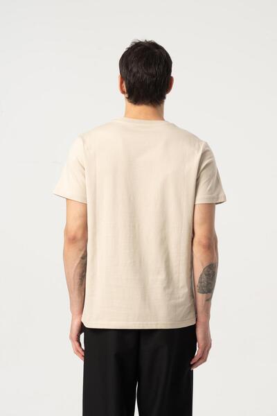 MFY Fashion Men's 100% Cotton Regular Cut Crew Neck Short Sleeve T-Shirt Beige