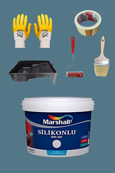 Marshall 5'li Set Silikonlu Özel Mat Duvar Boyası Karadeniz 50 Çeşit Renk 2.5lt