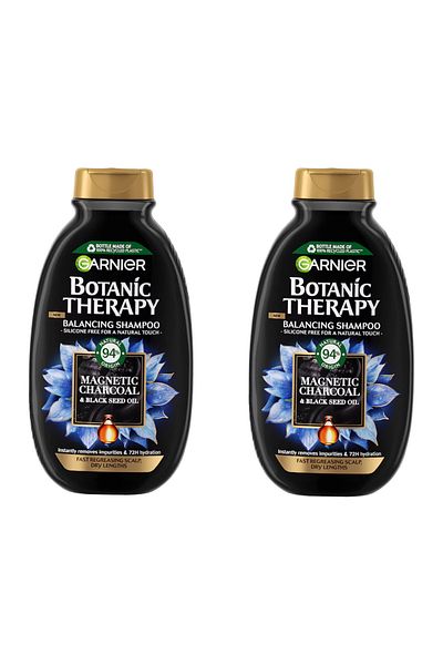 Garnier Shampoo Botanic Therapy Magnetic Charcoal & Black Seed Oil, 250 ml X2pcs