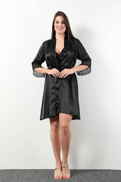 Pierre Cardin Set cămașă de noapte din dantelă din satin pentru femei