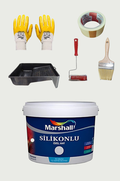 Marshall 5'li Set Silikonlu Özel Mat Duvar Boyası Buz Saçağı 50 Çeşit Renk 2.5lt