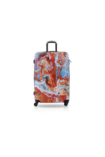 TUCCI 3-Piece Turkish Marble Art Rigid ABS Luggage Trolley Set