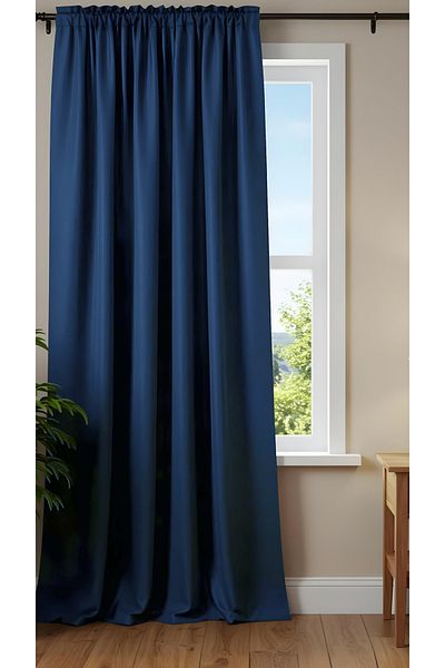 Yuka Blackout Light Proof Backdrop Curtain Petrol Blue Χρώμα Μονόφυλλο ΧΩΡΙΣ ΠΛΕΕΣ 100% Blackout Sunshade