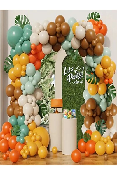 party mix Safari Temalı Balon Süsleme Seti - Doğum Günü, Baby Shower, 100 Par...