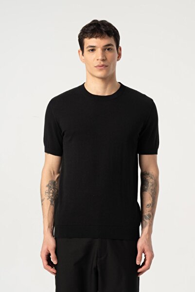 MFY Fashion Knitwear Crew Neck Tshirt 100% Cotton Black