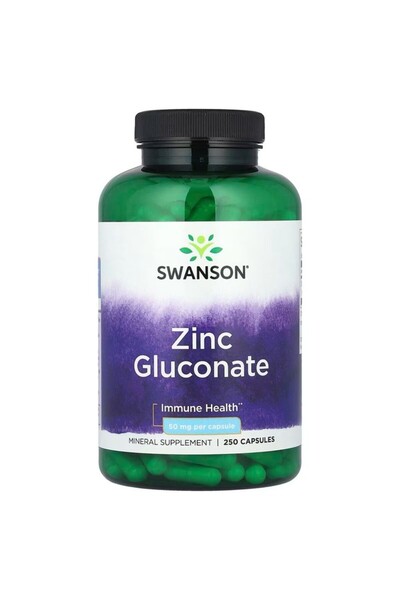SWANSON Zinc Gluconate, 50 Mg, 250 Capsules. Usa Origin from Dmmedicine
