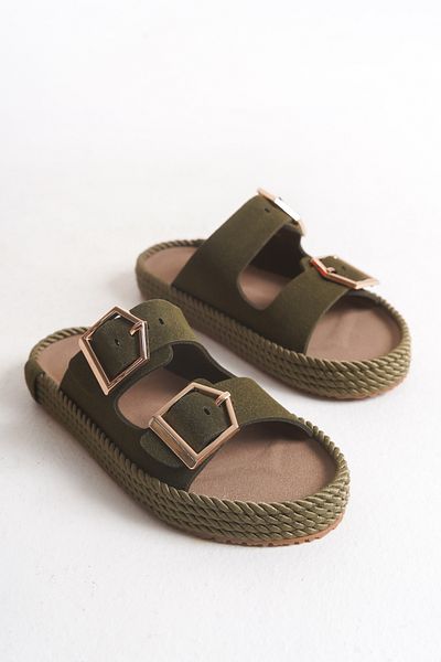 Solo Bag Daily Stylish Double Buckle Orthopedic Comfortable Straw Ergonomic Non-Slip Sole Slippers