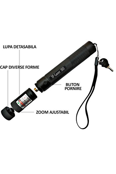 NEXTLY Laser Pointer Unda Verde, Putere 1000mw, 532nm, Raza Actiune 10km, , Acumulator Si Incarcator