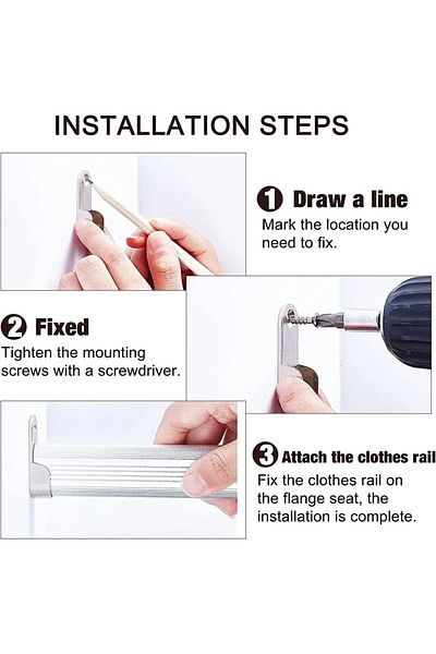 Generic AL ARQAM 10Pcs Oval Closet Rod End Bracket – Wardrobe Tube Support with Screws for Hanging Rod