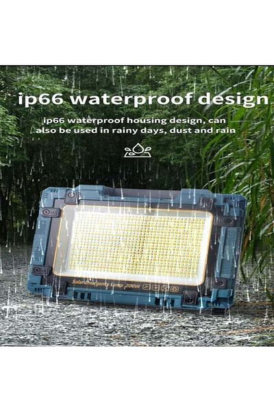 DLC -32882 200W Solar Powered LED Flood Light with 18650 Battery
