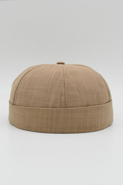 Külah Beige Linen Summer Cap Docker Hat