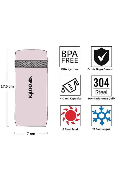 IGLOO Squid Thermos 410Ml-Pink