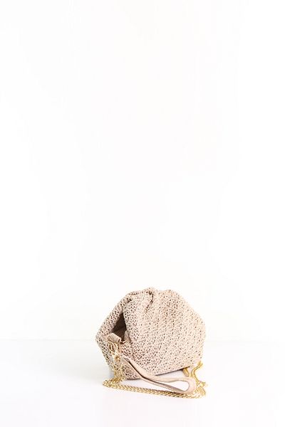 byFOX Fashion Τσάντα ώμου με πλεκτό σχοινί μικρού μεγέθους και κλείσιμο με φερμουάρ