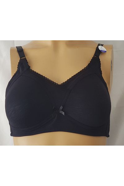 AYSEMİN TEKSTİL Plus Size Bra - Black - Plain