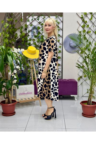 Punta Otantik Ms 166004   Patterned Combed Cotton Dress