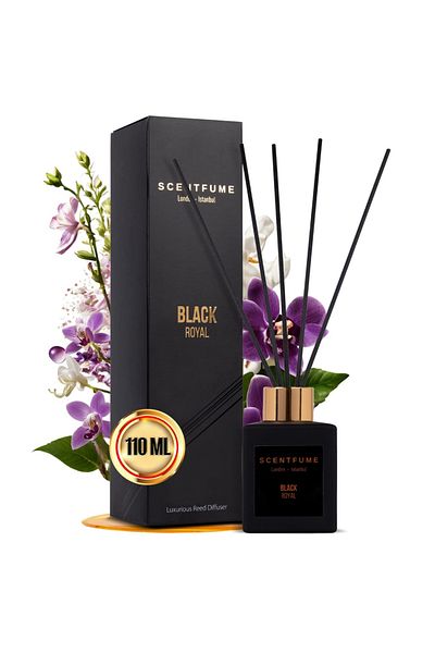 SCENTFUME Raumduft Mit Duftstäbchen – Veilchen, Jasmin Und Schwarze Orchidee, Zimt - 110 ml