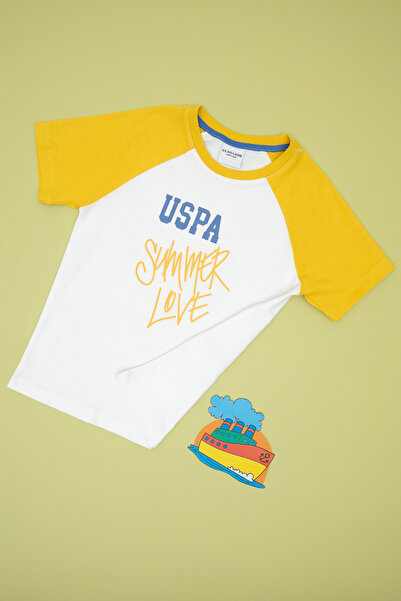 U.S. Polo Assn. تي شيرت أبيض برقبة دائرية للأولاد 50307177-VR013