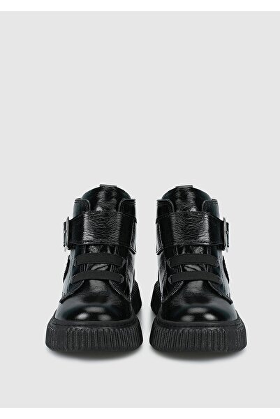 Kiddo Siyah Deri Kız Çocuk Bot